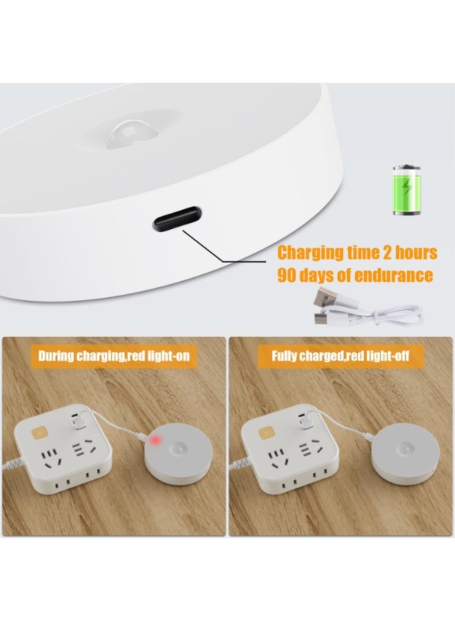 6 Pack Wireless Motion Sensor Lights, 8 LEDs Type-C Rechargeable Magnetic Light for Cabinet, Kitchen, Stairs, Wall, White - Image 2